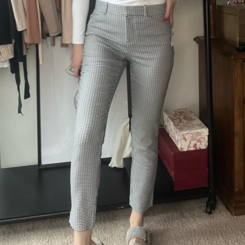 NWT Gap skinny ankle stretch mid rise houndstooth trouser pants size 8
